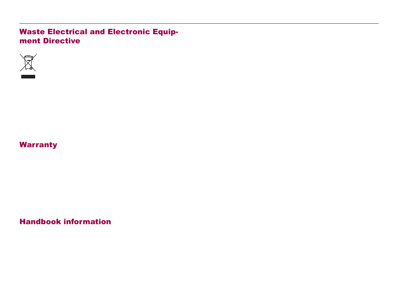 Warranty, Handbook information | Raymarine 81285_1 User Manual | Page 6 / 18