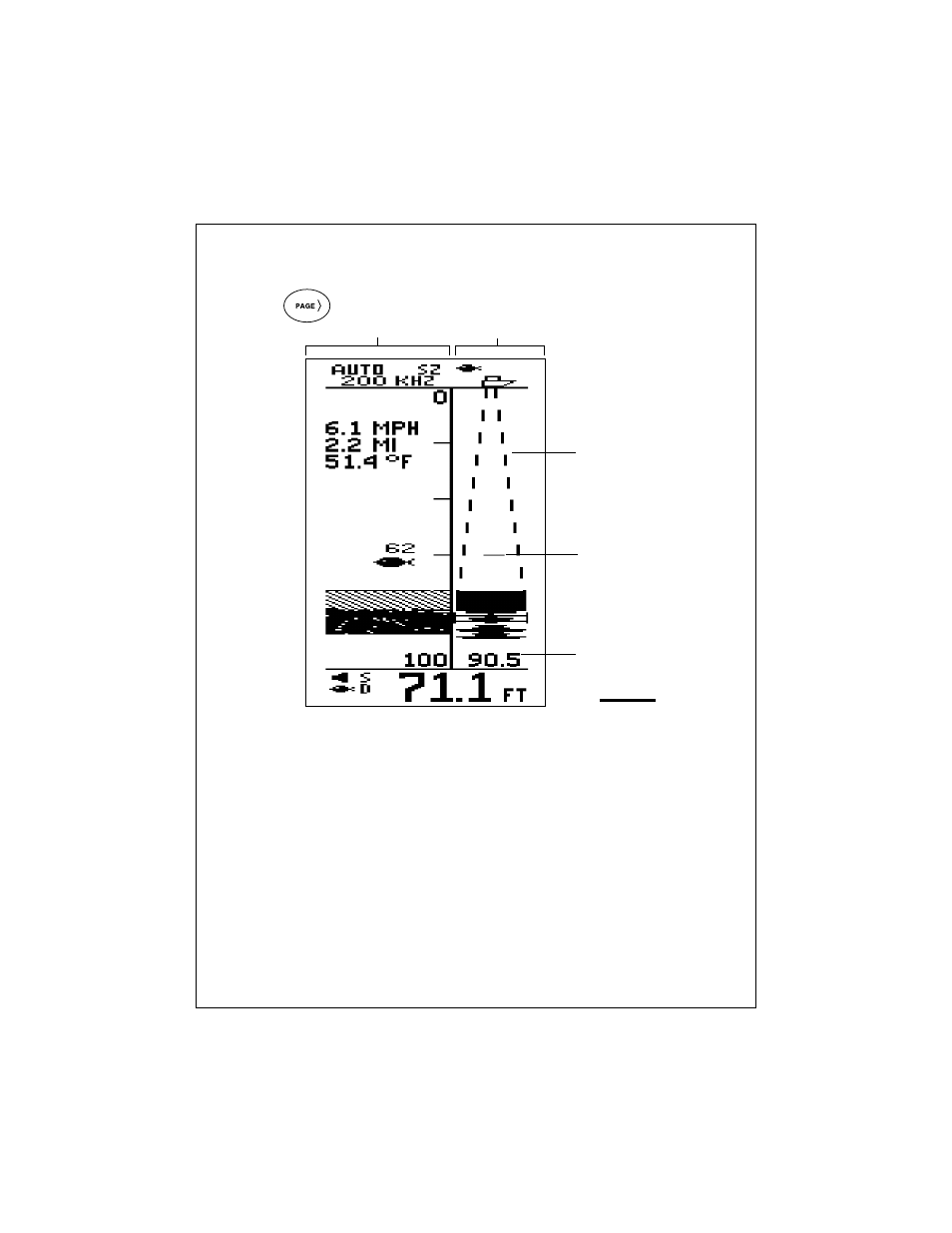 A-scope (bottom coverage) page | Raymarine L365 User Manual | Page 45 / 83