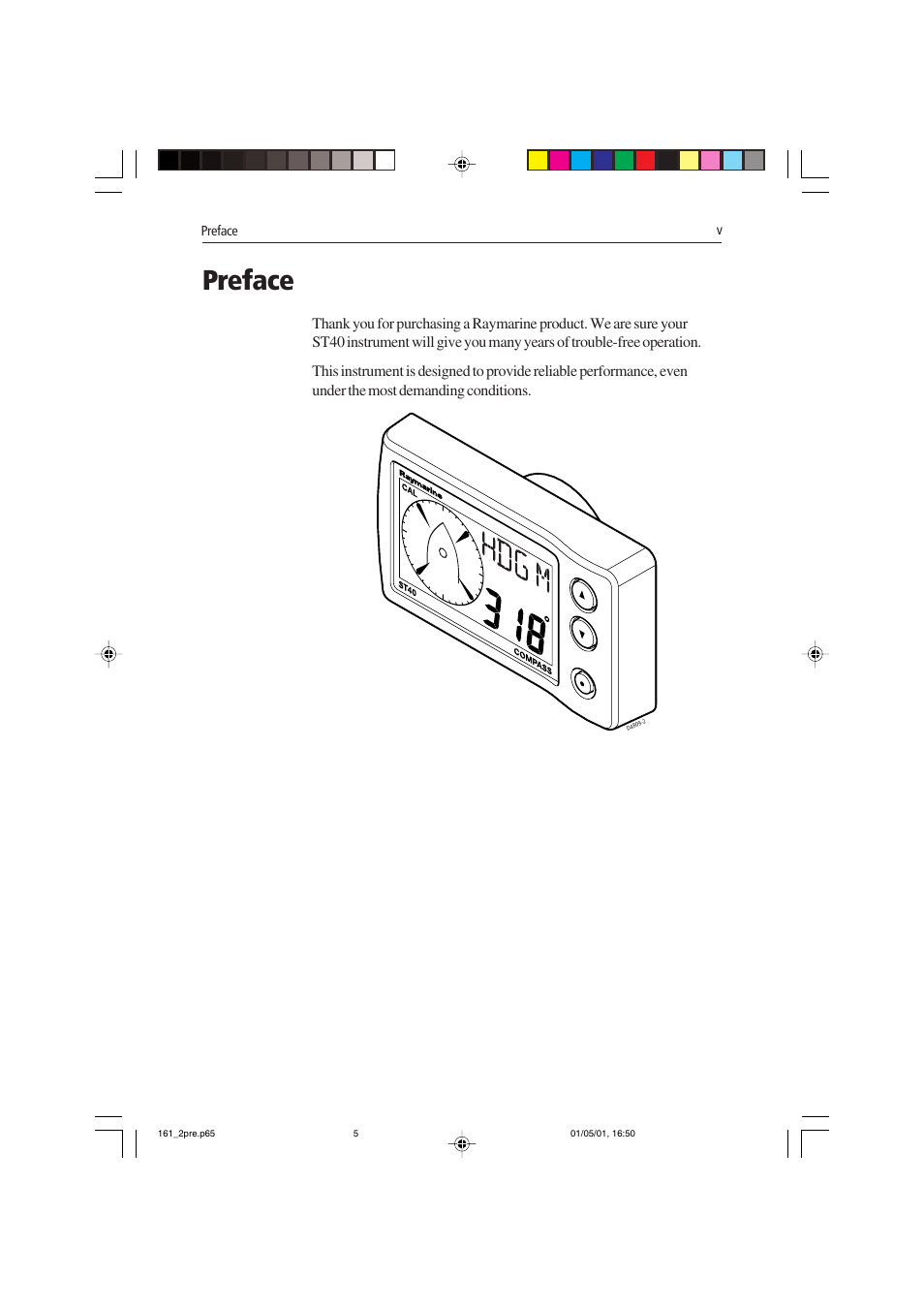 Preface | Raymarine Compass Instrument ST40 User Manual | Page 8 / 45