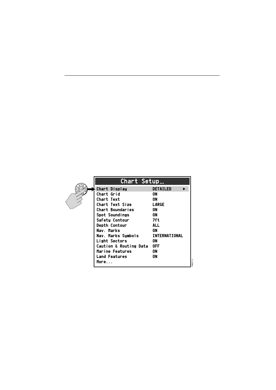 6 chart setup menu, Chart setup | Raymarine A65 User Manual | Page 27 / 100