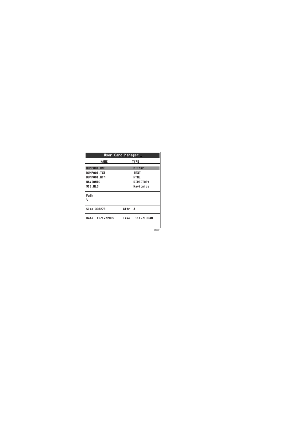 13 user card menu, User card manager, Save image to user card | Raymarine A65 User Manual | Page 40 / 100