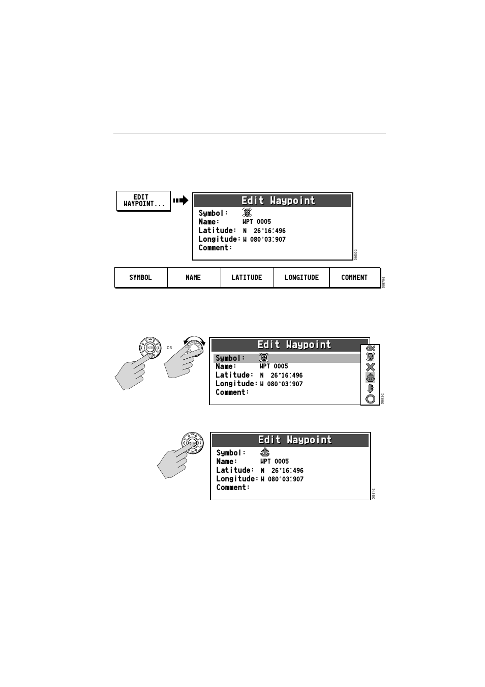 Edit waypoint | Raymarine A65 User Manual | Page 55 / 100