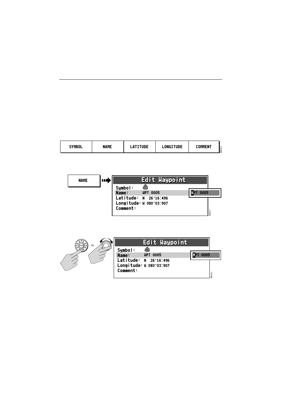 Changing the waypoint details, Edit waypoint | Raymarine A65 User Manual | Page 56 / 100