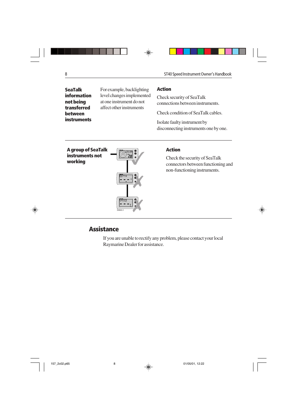 Assistance | Raymarine ST40 User Manual | Page 17 / 43