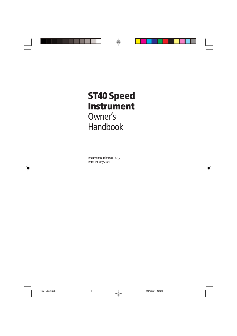 St40 speed instrument owner’s handbook | Raymarine ST40 User Manual | Page 2 / 43