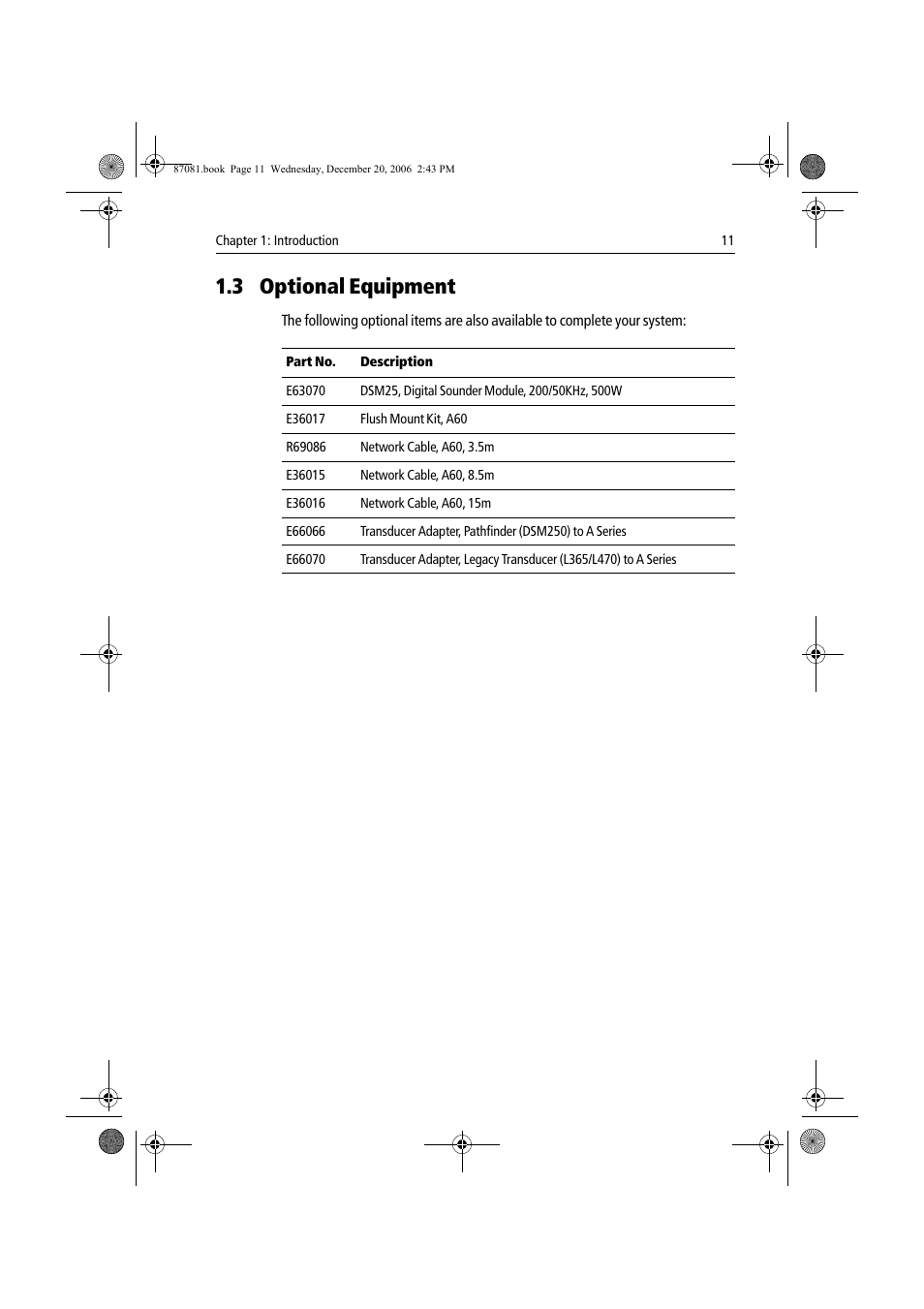3 optional equipment | Raymarine A60 User Manual | Page 11 / 50