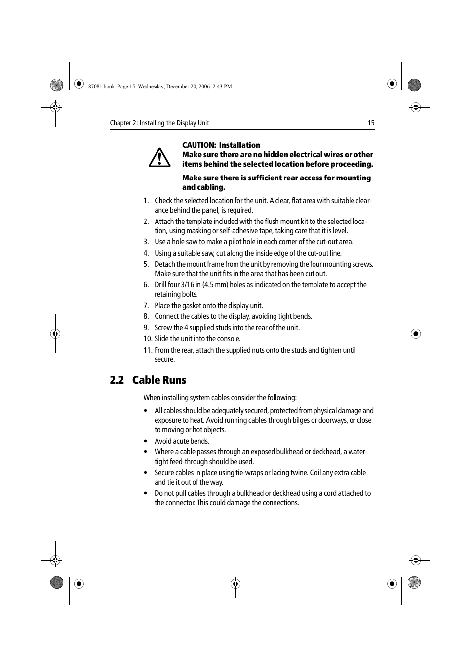 2 cable runs | Raymarine A60 User Manual | Page 15 / 50