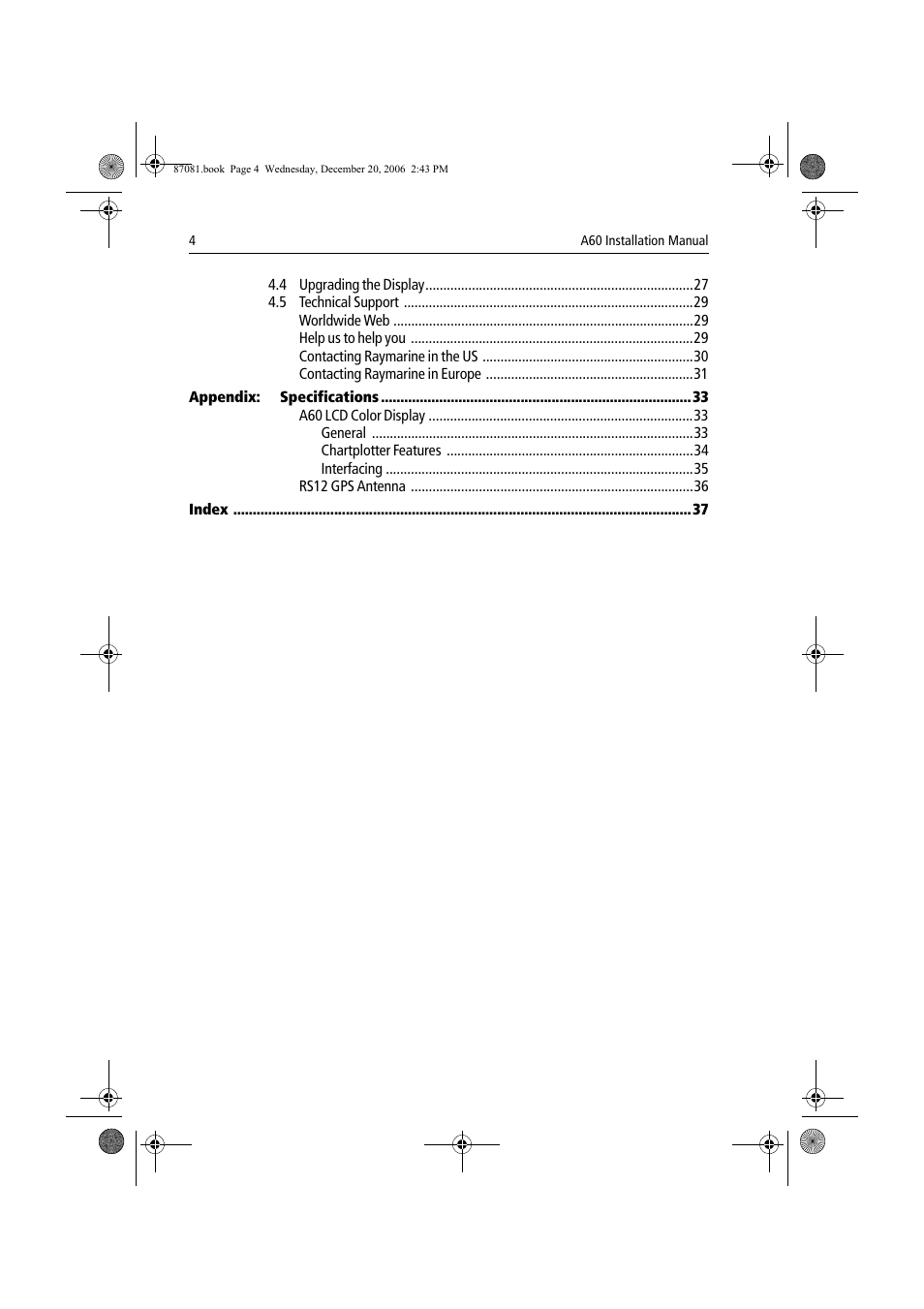 Raymarine A60 User Manual | Page 4 / 50
