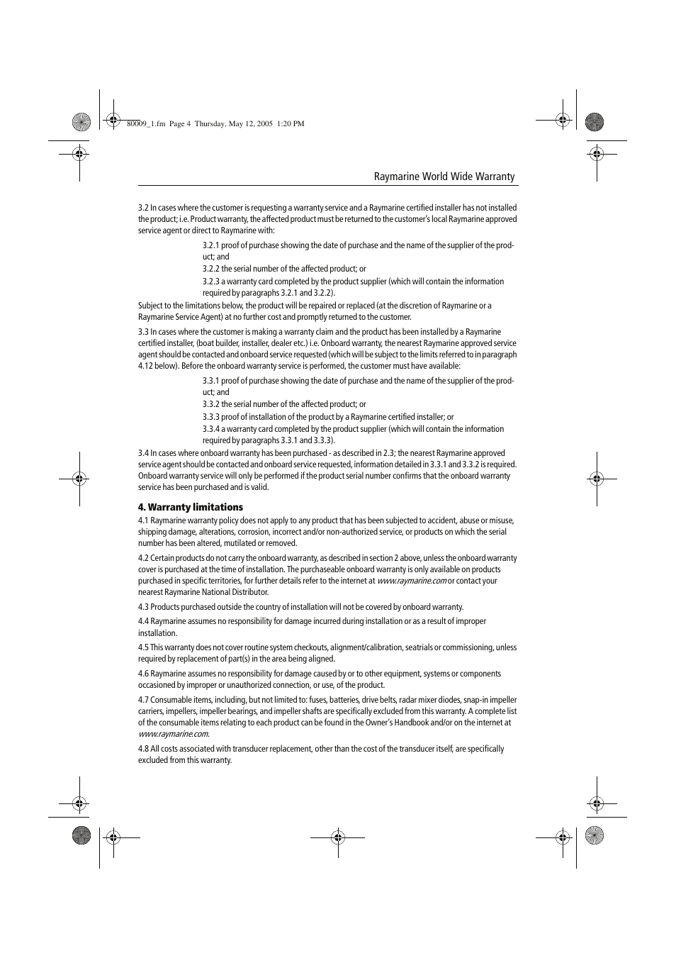 Raymarine A60 User Manual | Page 44 / 50