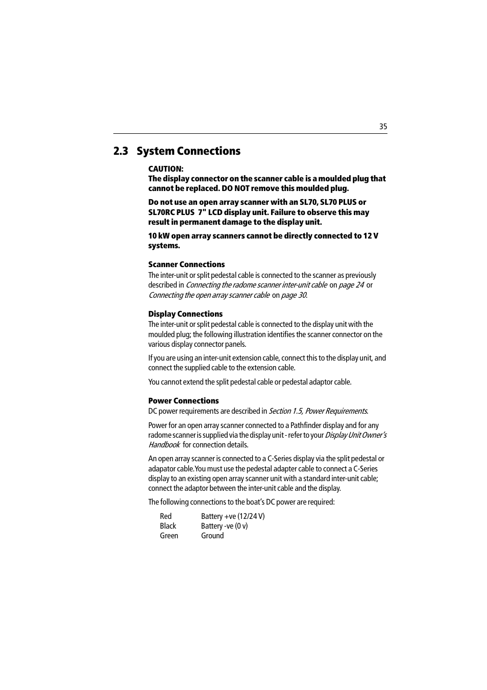 3 system connections | Raymarine Pathfinder Radar Scanner User Manual | Page 63 / 90
