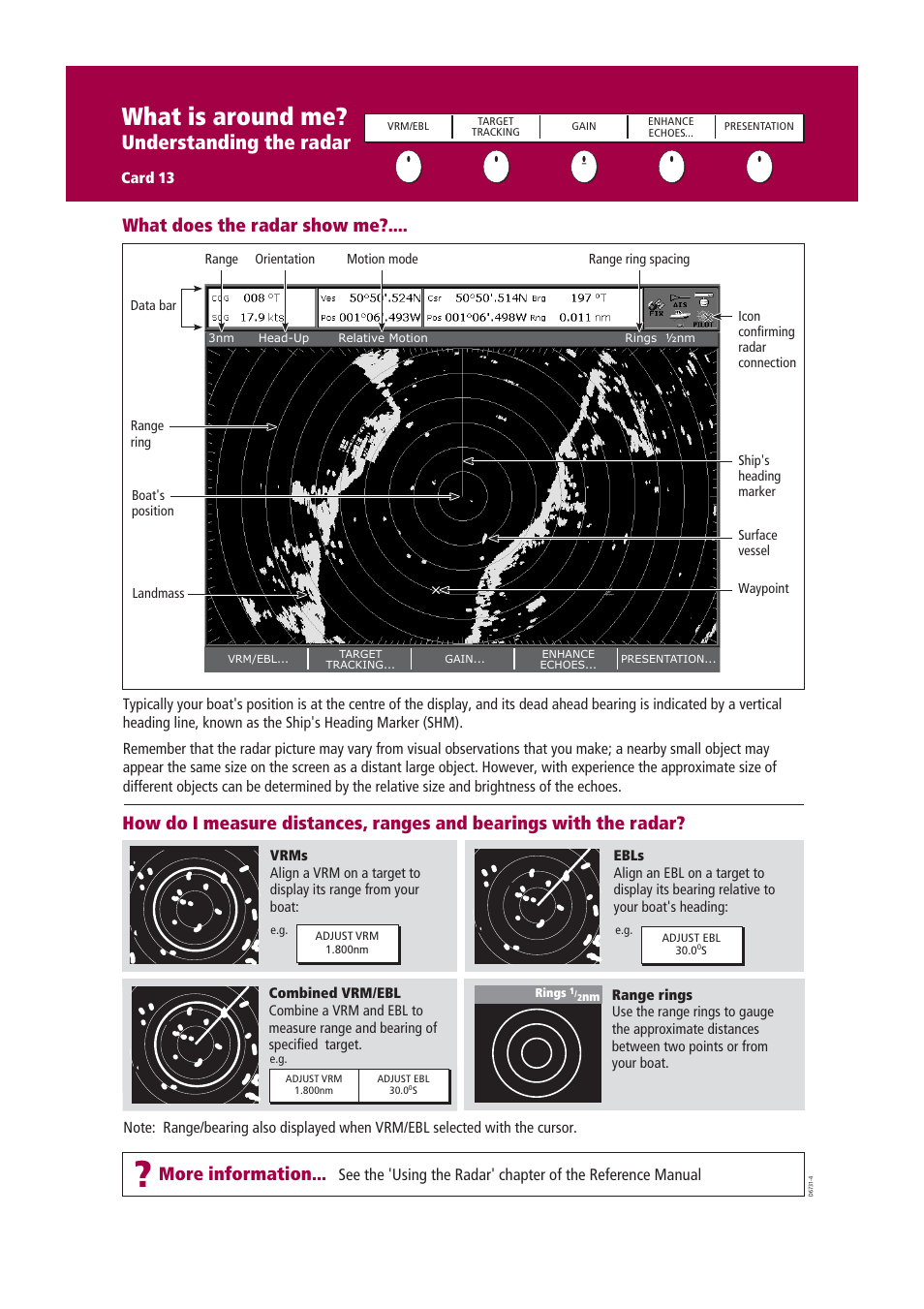 What is around me, Understanding the radar, More information | Raymarine Marine RADAR User Manual | Page 14 / 26