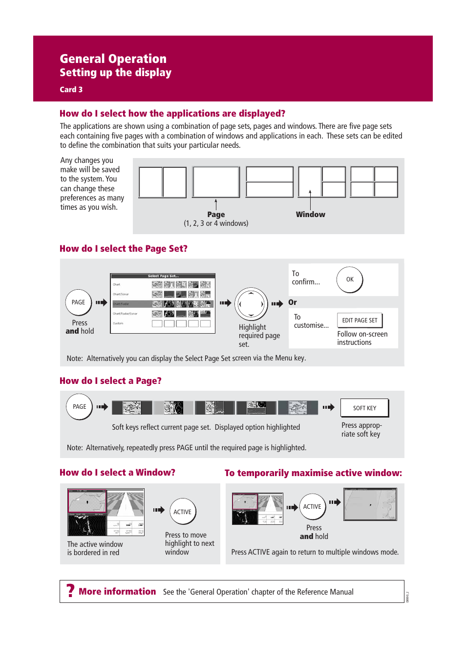 General operation, Setting up the display | Raymarine Marine RADAR User Manual | Page 4 / 26