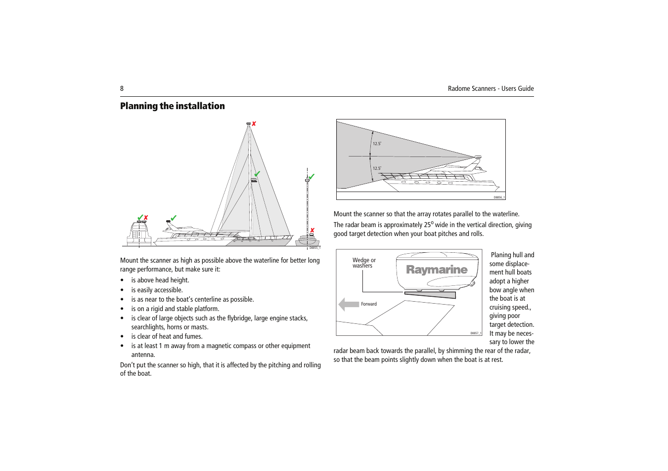 Planning the installation | Raymarine Radome Scanners User Manual | Page 12 / 36