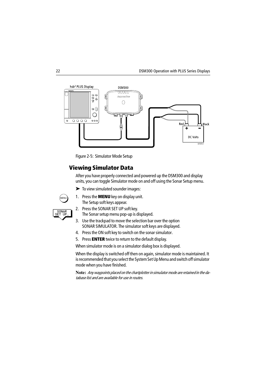 Viewing simulator data | Raymarine DSM300 User Manual | Page 22 / 82