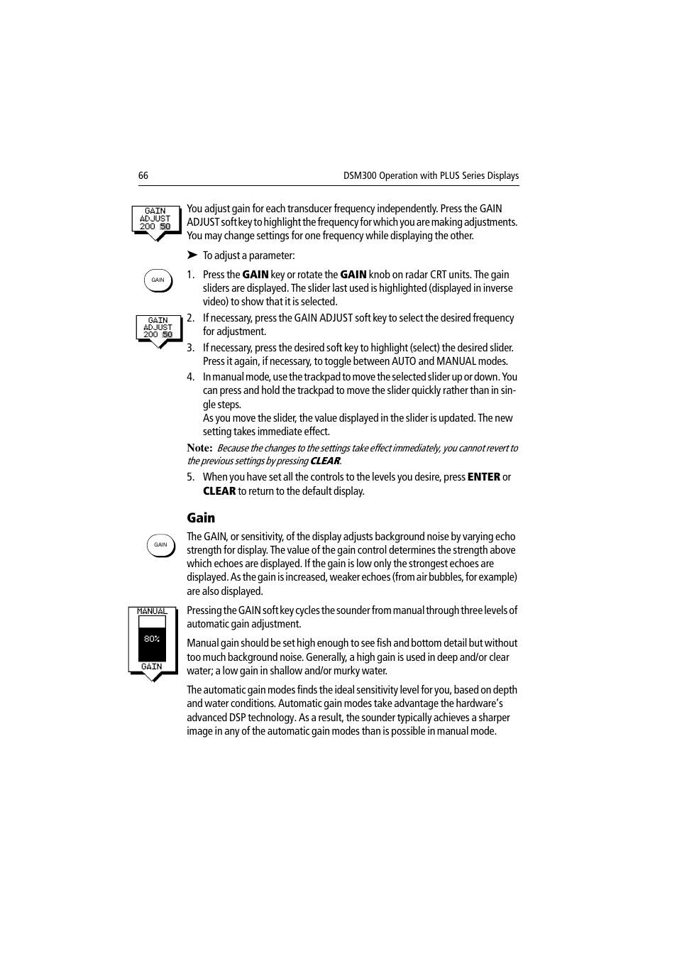 Gain | Raymarine DSM300 User Manual | Page 66 / 82