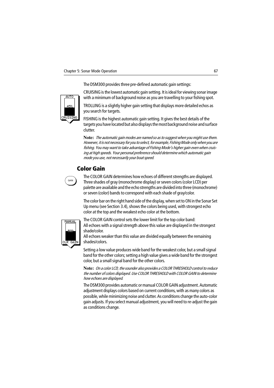 Color gain | Raymarine DSM300 User Manual | Page 67 / 82