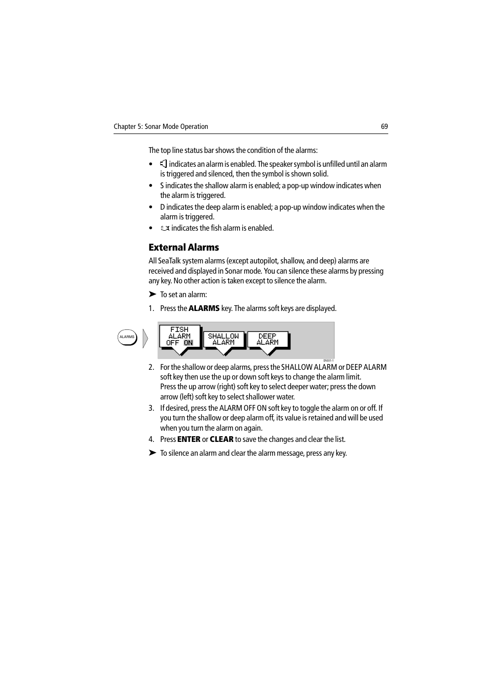 External alarms | Raymarine DSM300 User Manual | Page 69 / 82