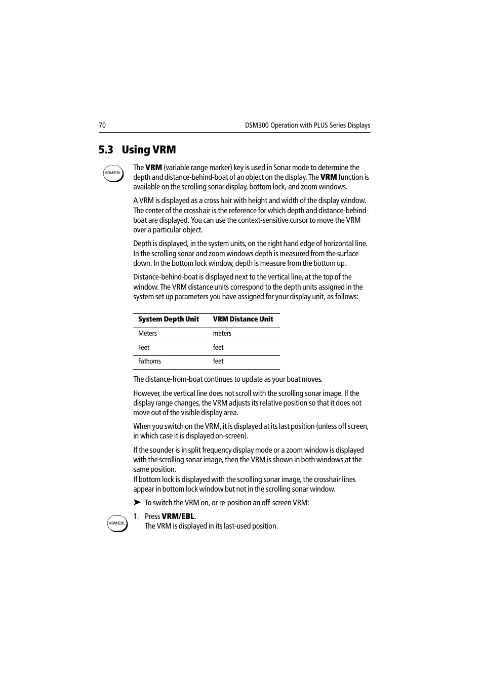 3 using vrm | Raymarine DSM300 User Manual | Page 70 / 82
