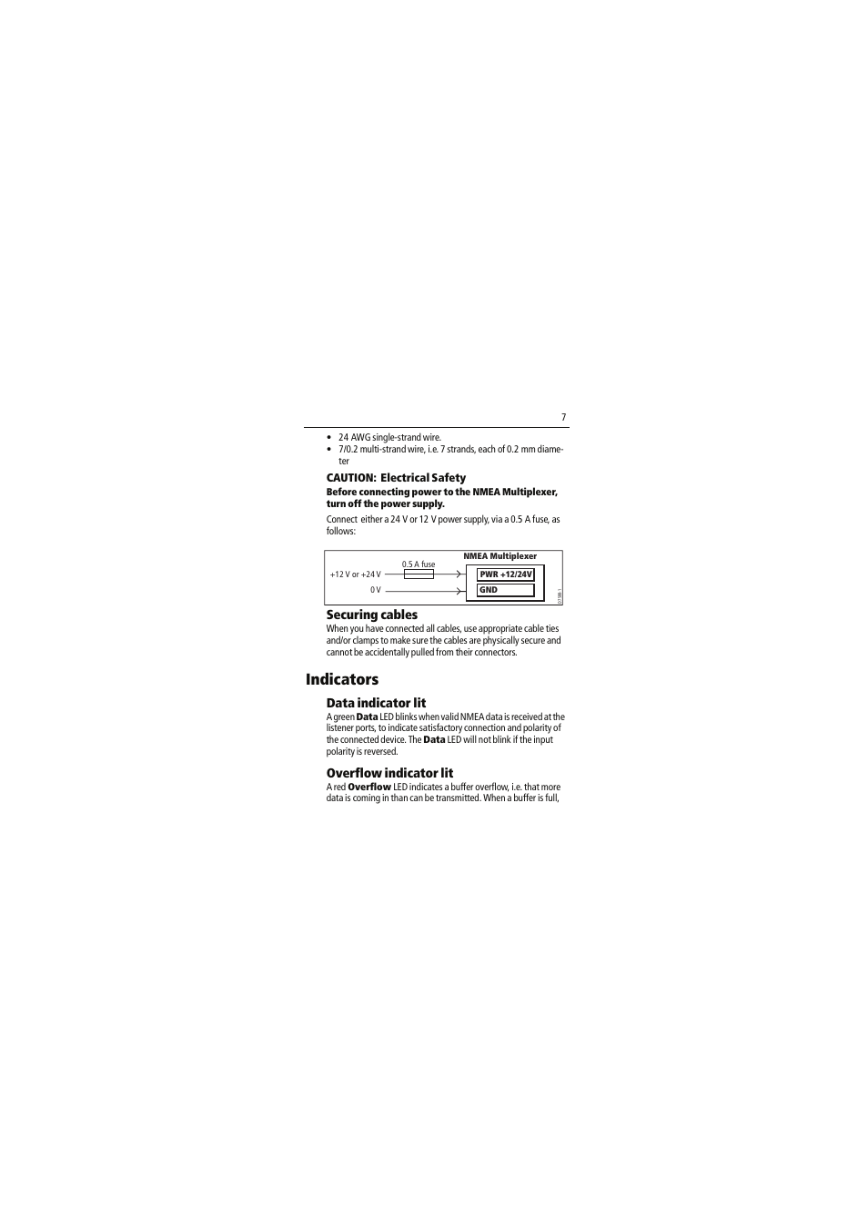 Indicators | Raymarine NMEA Multiplexer User Manual | Page 13 / 16