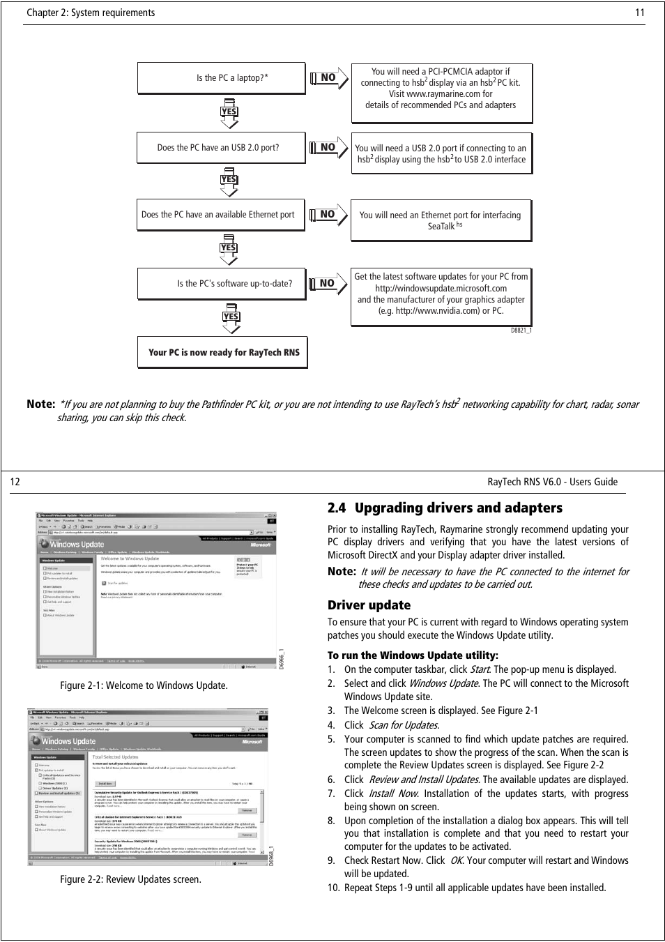 4 upgrading drivers and adapters, Driver update | Raymarine Pathfinder User Manual | Page 11 / 111