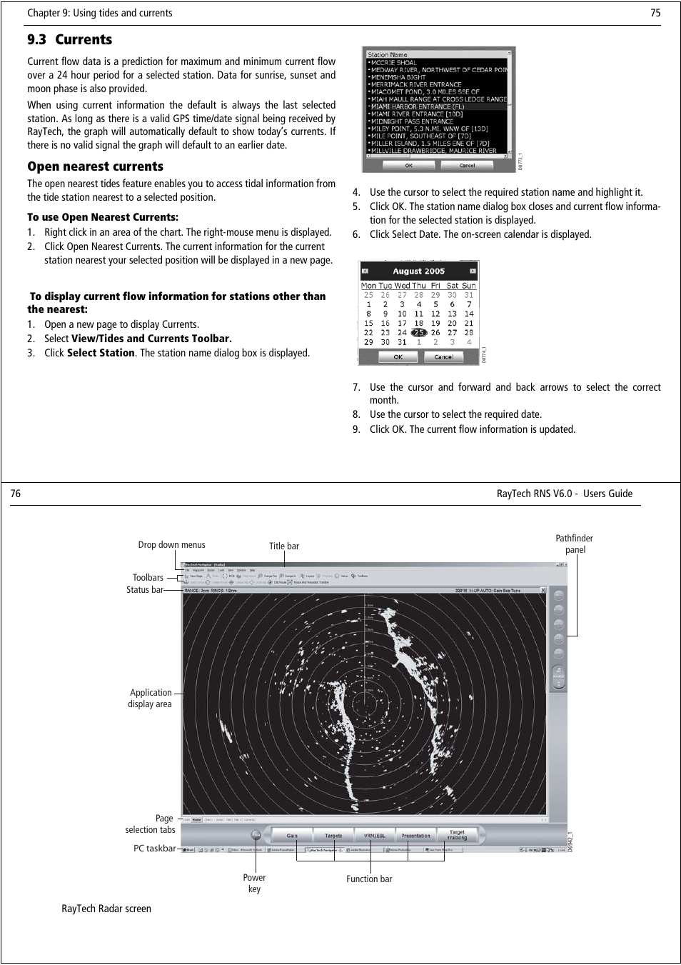 3 currents, Open nearest currents | Raymarine Pathfinder User Manual | Page 43 / 111