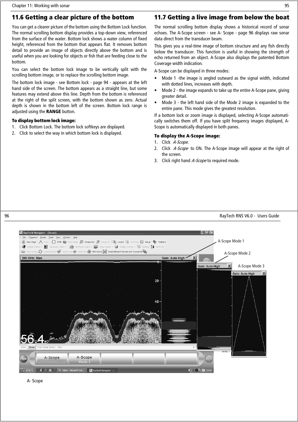 6 getting a clear picture of the bottom, 7 getting a live image from below the boat | Raymarine Pathfinder User Manual | Page 53 / 111