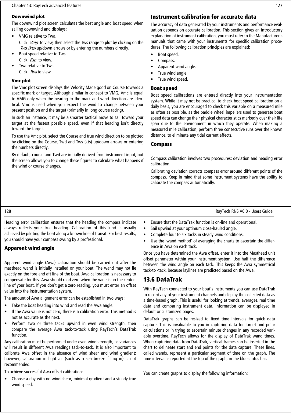 6 datatrak | Raymarine Pathfinder User Manual | Page 69 / 111