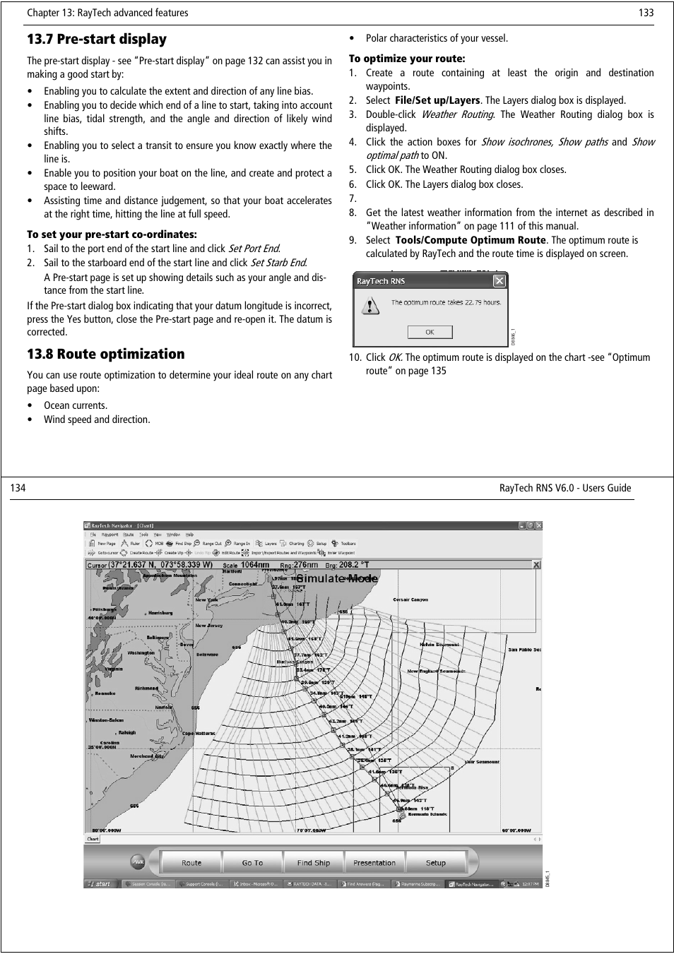7 pre-start display, 8 route optimization | Raymarine Pathfinder User Manual | Page 72 / 111