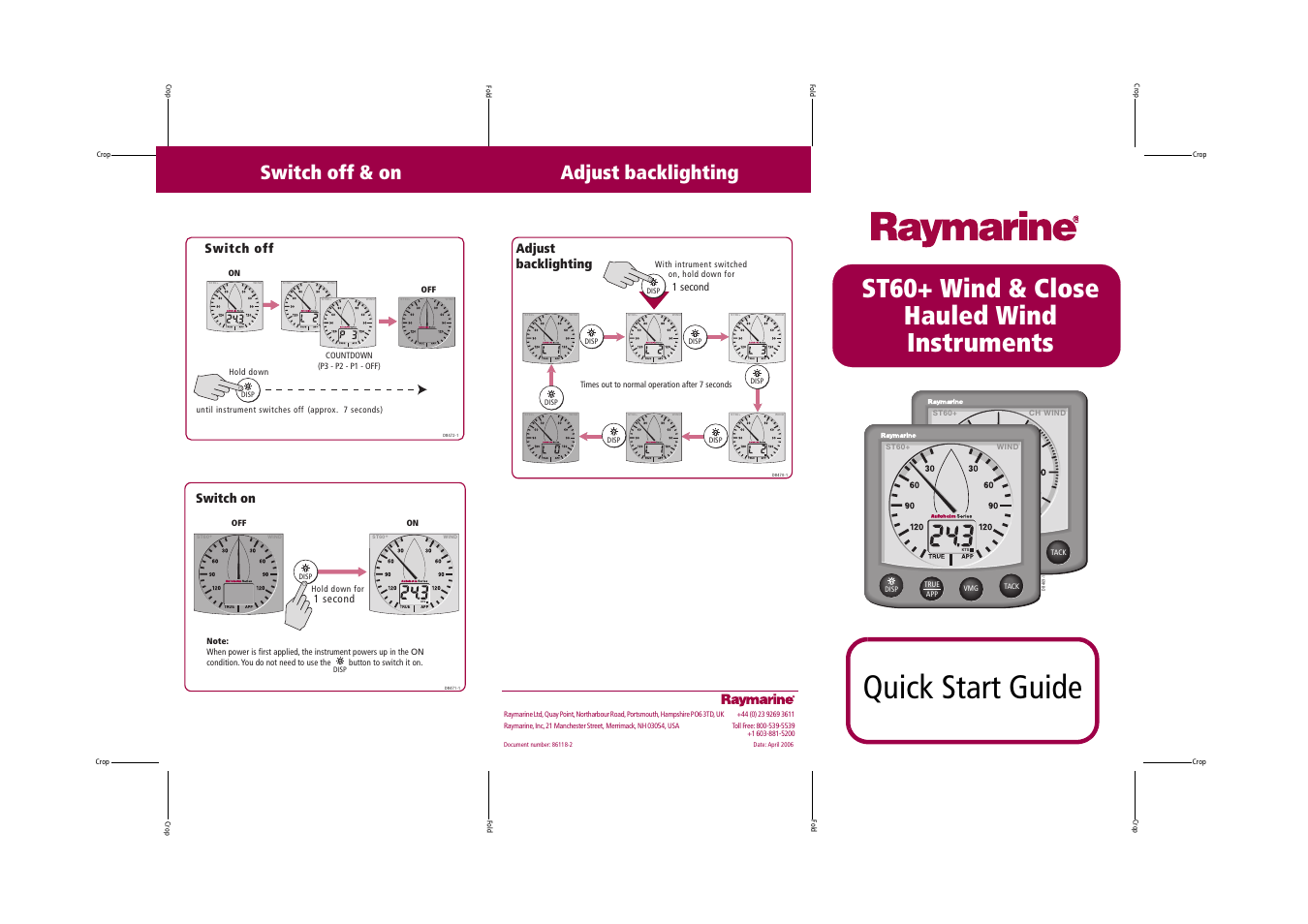 Raymarine ST60 User Manual | 2 pages