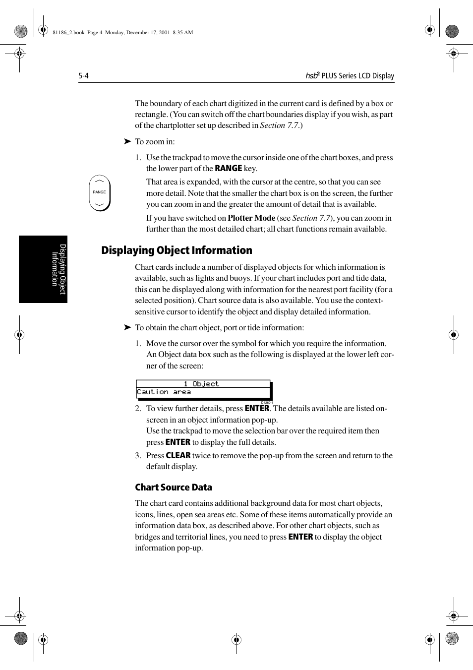 Displaying object information, Chart source data | Raymarine Pathfinder Radar User Manual | Page 104 / 244