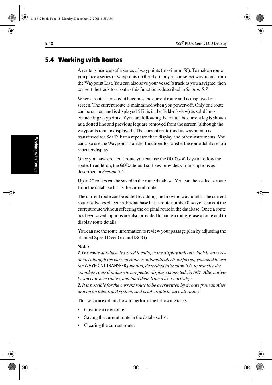 4 working with routes | Raymarine Pathfinder Radar User Manual | Page 118 / 244