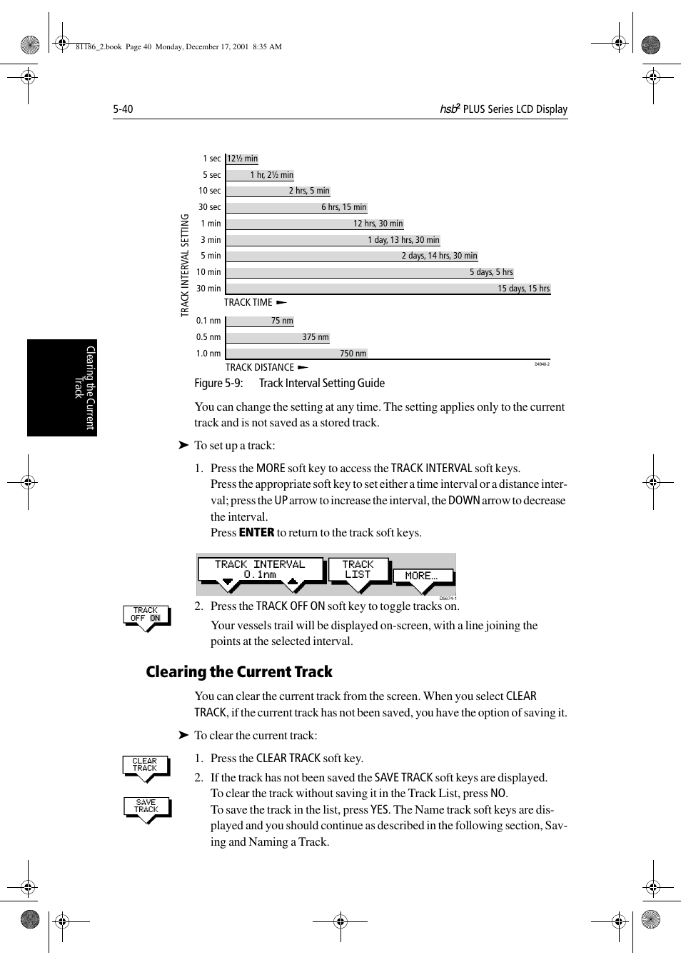 Clearing the current track | Raymarine Pathfinder Radar User Manual | Page 140 / 244