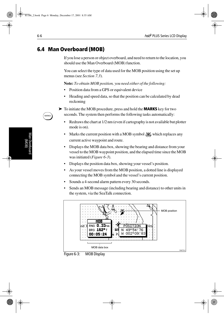 4 man overboard (mob) | Raymarine Pathfinder Radar User Manual | Page 148 / 244