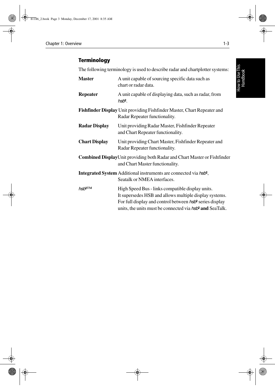 Terminology | Raymarine Pathfinder Radar User Manual | Page 17 / 244