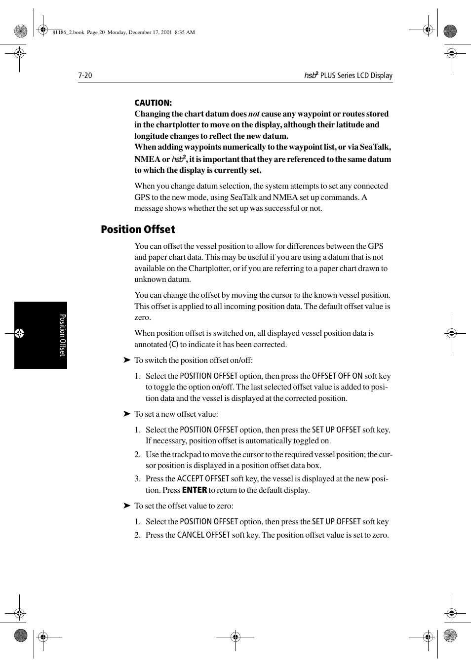 Position offset | Raymarine Pathfinder Radar User Manual | Page 174 / 244