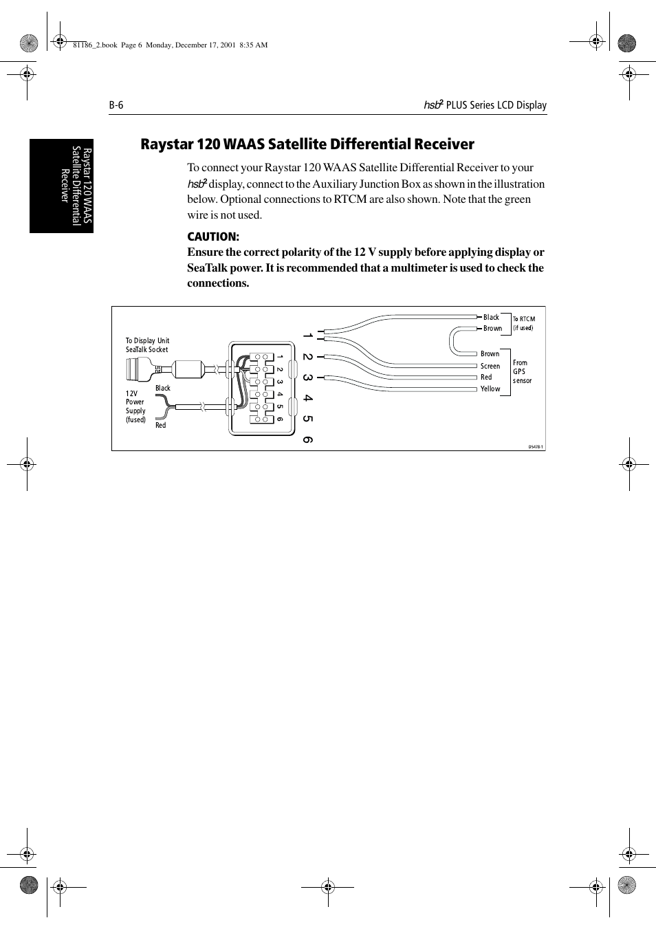 Raystar 120 waas satellite differential receiver | Raymarine Pathfinder Radar User Manual | Page 222 / 244