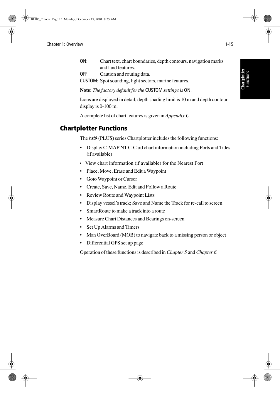 Chartplotter functions | Raymarine Pathfinder Radar User Manual | Page 29 / 244