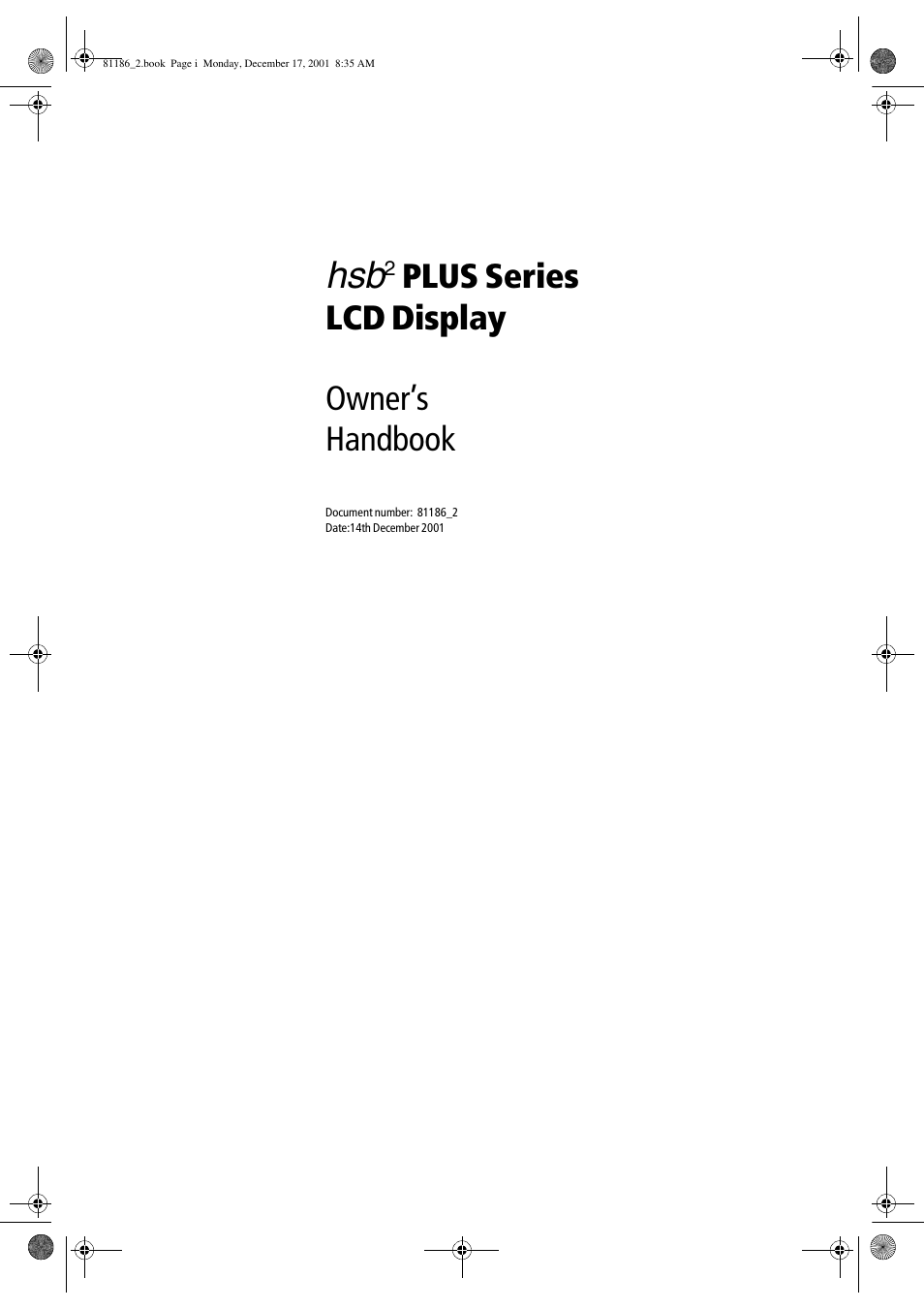 Plus series lcd display owner’s handbook | Raymarine Pathfinder Radar User Manual | Page 3 / 244