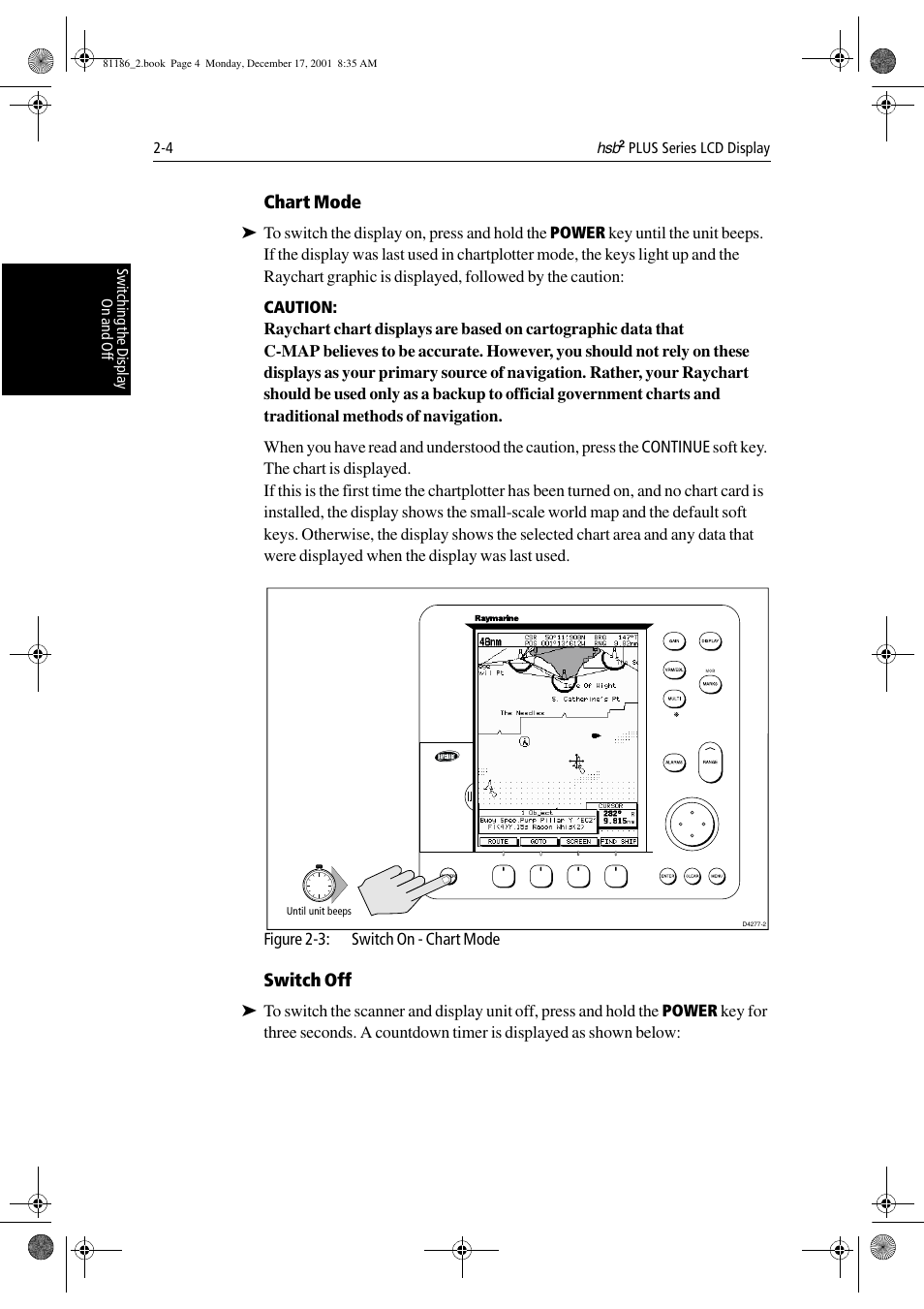 Chart mode, Switch off | Raymarine Pathfinder Radar User Manual | Page 38 / 244