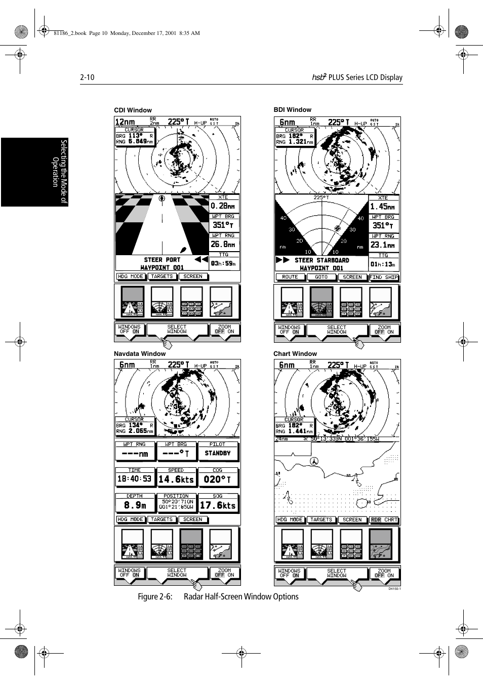 Figure 2-6: radar half-screen window options | Raymarine Pathfinder Radar User Manual | Page 44 / 244