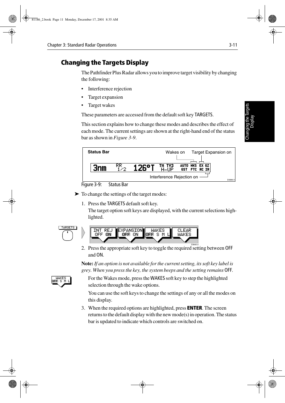 Changing the targets display, 3nm 126°t | Raymarine Pathfinder Radar User Manual | Page 77 / 244