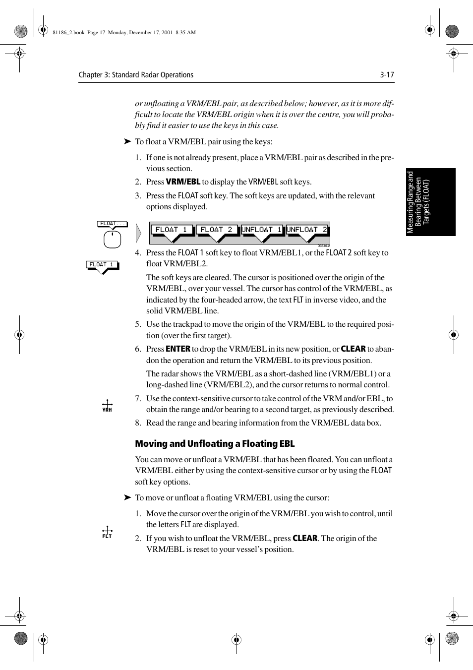 Moving and unfloating a floating ebl | Raymarine Pathfinder Radar User Manual | Page 83 / 244