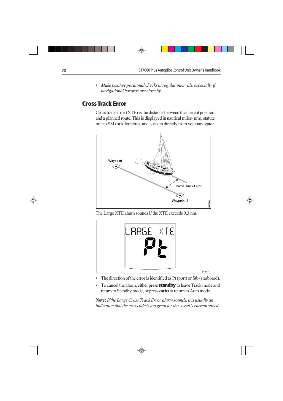 Cross track error | Raymarine autopilot control unit User Manual | Page 37 / 111