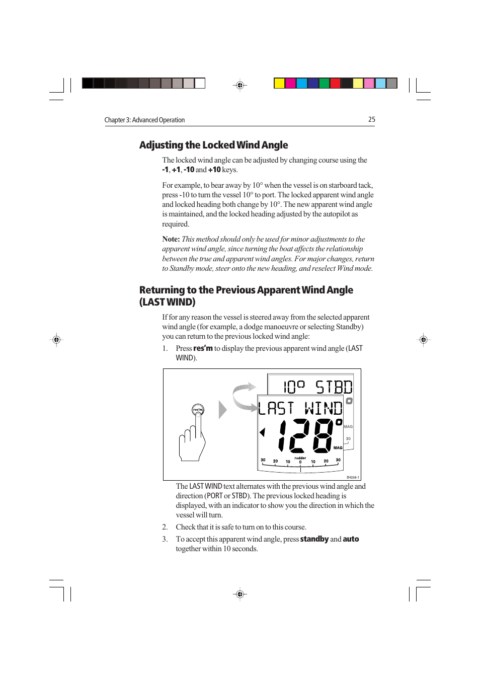 Adjusting the locked wind angle | Raymarine autopilot control unit User Manual | Page 42 / 111