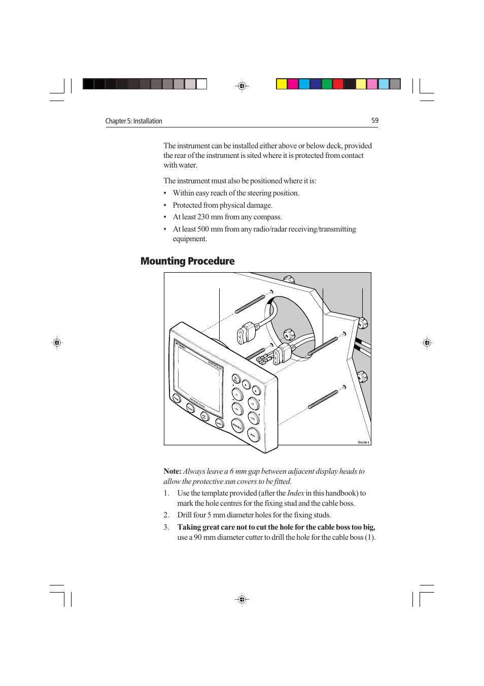 Mounting procedure | Raymarine autopilot control unit User Manual | Page 76 / 111