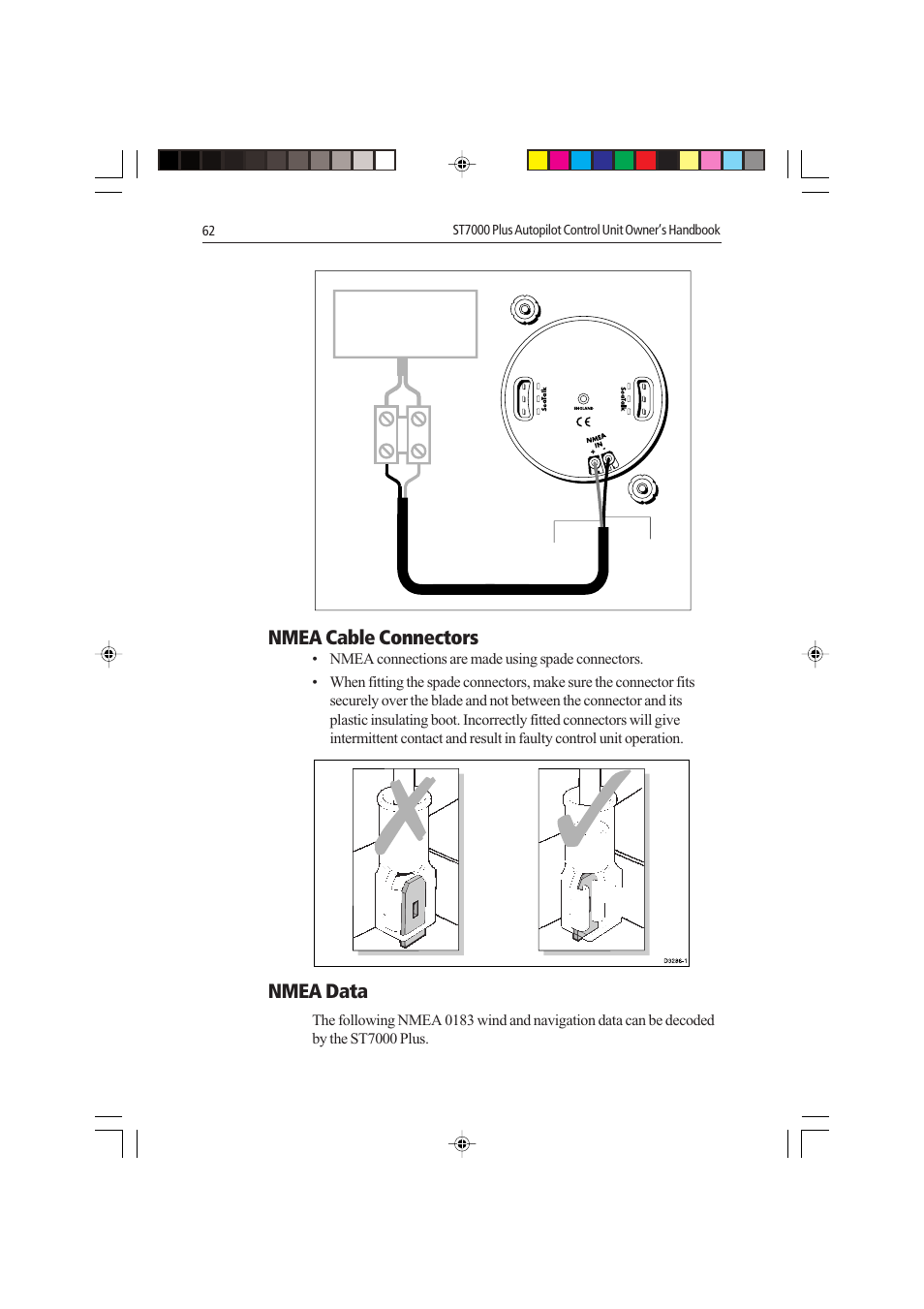 Nmea cable connectors, Nmea data | Raymarine autopilot control unit User Manual | Page 79 / 111