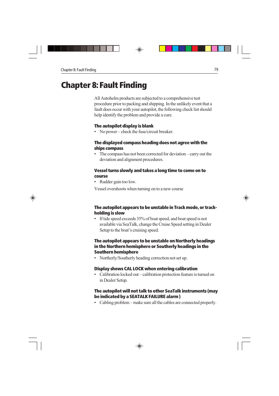 Chapter 8: fault finding | Raymarine autopilot control unit User Manual | Page 96 / 111