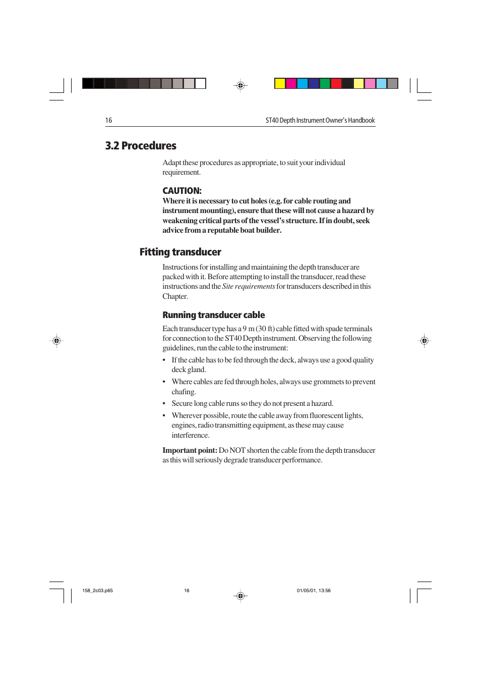 2 procedures, Fitting transducer | Raymarine ST40 User Manual | Page 25 / 47