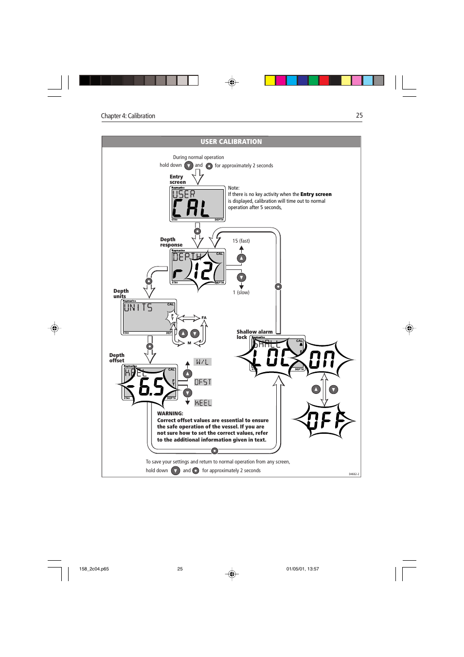 Chapter 4: calibration 25 user calibration | Raymarine ST40 User Manual | Page 34 / 47