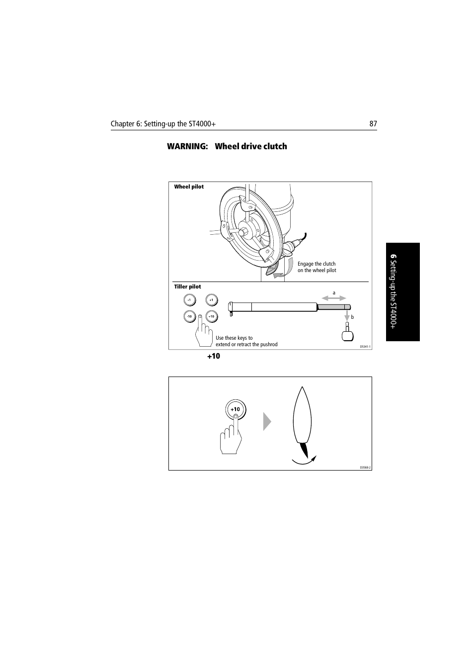 Warning: wheel drive clutch | Raymarine autopilot + ST4000+ User Manual | Page 102 / 145